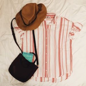 Central Ruffle Sleeve Shirt (Carey Stripe)